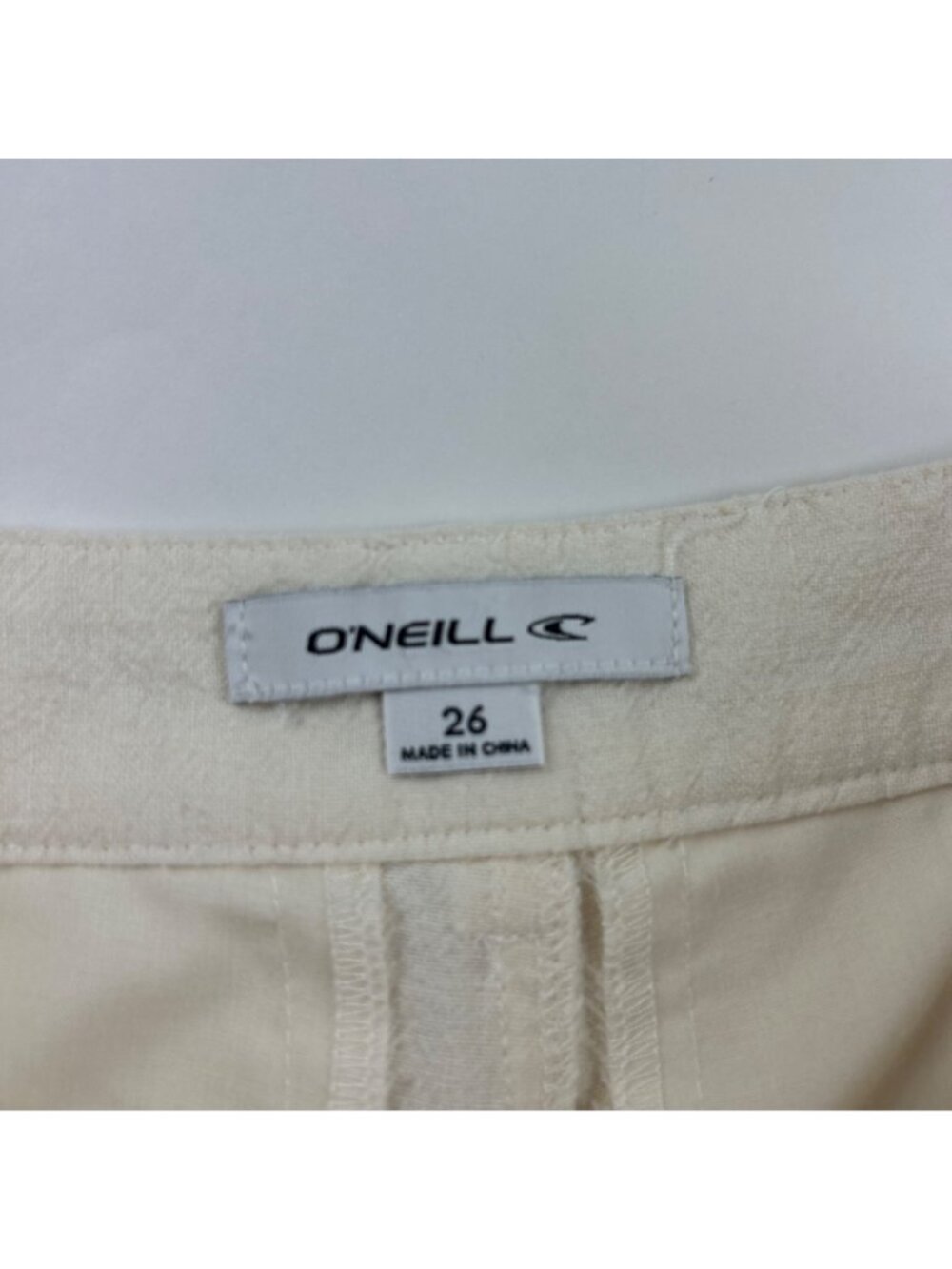 O'Neill Cream Linen Blend Button Fly Relaxed Leg Pant 26 - Picture 4 of 7